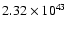 $ 2.32\times 10^{43 } $