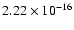 $ 2.22\times 10^{-16 }$