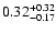 $\rm0.32_{-0.17}^{+0.32} $