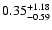 $\rm0.35_{-0.59}^{+1.18} $