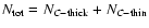 $N_{\rm tot} =
N_{C-{\rm thick}}+N_{C-{\rm thin}}$
