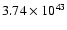 $ 3.74\times 10^{43 } $