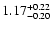 $\rm 1.17_{-0.20}^{+0.22} $