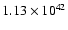 $ 1.13\times 10^{42} $