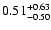 $\rm0.51_{-0.50}^{+0.63} $