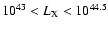 $10^{43} < L_{\rm X} < 10^{44.5}$