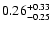 $\rm0.26_{-0.25}^{+0.33} $