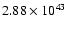 $ 2.88\times 10^{43 } $