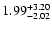 $\rm 1.99_{-2.02}^{+3.20} $