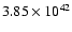 $ 3.85\times 10^{42} $