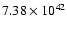 $ 7.38\times 10^{42} $