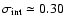 $\sigma_{\rm int} \simeq 0.30$