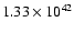 $ 1.33\times 10^{42} $