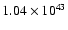 $ 1.04\times 10^{43 } $