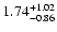 $\rm 1.74_{-0.86}^{+1.02} $