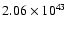 $ 2.06\times 10^{43 } $