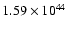 $ 1.59\times 10^{44 } $