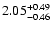 $\rm 2.05_{-0.46}^{+0.49} $