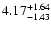 $\rm 4.17_{-1.43}^{+1.64} $
