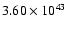 $ 3.60\times 10^{43 } $