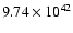 $ 9.74\times 10^{42 } $