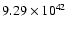 $ 9.29\times 10^{42} $