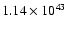 $ 1.14\times 10^{43 } $