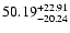 $\rm 50.19_{-20.24}^{+22.91} $