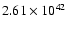$ 2.61\times 10^{42 } $