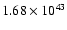 $ 1.68\times 10^{43 } $