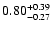 $\rm0.80_{-0.27}^{+0.39} $