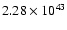 $ 2.28\times 10^{43 } $
