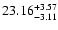 $\rm 23.16_{-3.11}^{+3.57} $