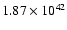 $ 1.87\times 10^{42 } $