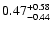 $\rm0.47_{-0.44}^{+0.58} $
