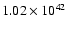 $ 1.02\times 10^{42 } $