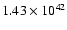 $ 1.43\times 10^{42 } $