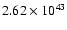 $ 2.62\times 10^{43 } $
