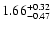 $\rm 1.66_{-0.47}^{+0.32} $