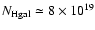 $N_{\rm Hgal} \simeq
8\times 10^{19}$
