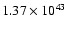 $ 1.37\times 10^{43 } $