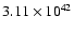 $ 3.11\times 10^{42 } $