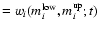 $= w_i(m^{\rm low}_i,m^{\rm up}_i;t)$