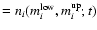 $= n_i(m^{\rm low}_i,m^{\rm up}_i;t)$