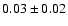 $0.03\pm0.02$