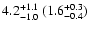 $\rm 4.2{^{+1.1}_{-1.0}} ~({{\rm 1.6}^{+0.3}_{-0.4}})$