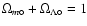 $\Omega _{m\circ } + \Omega _{\Lambda \circ } =1$