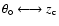 $\theta_\circ \longleftrightarrow z_{\rm c}$