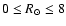 $0\le R_{\odot}\le 8$