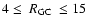 $4\le~R_{\rm GC}~\le15$